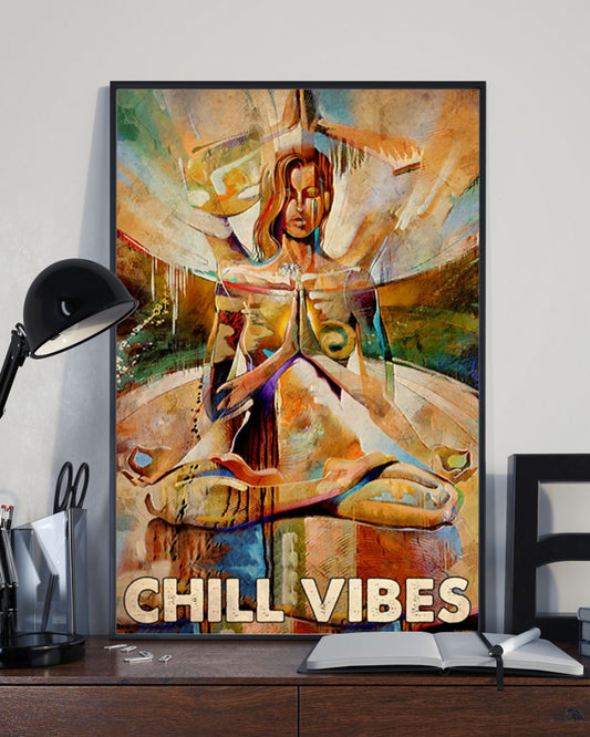 Yoga Life Peace Chill Vide - Vertical Poster - Owl Ohh