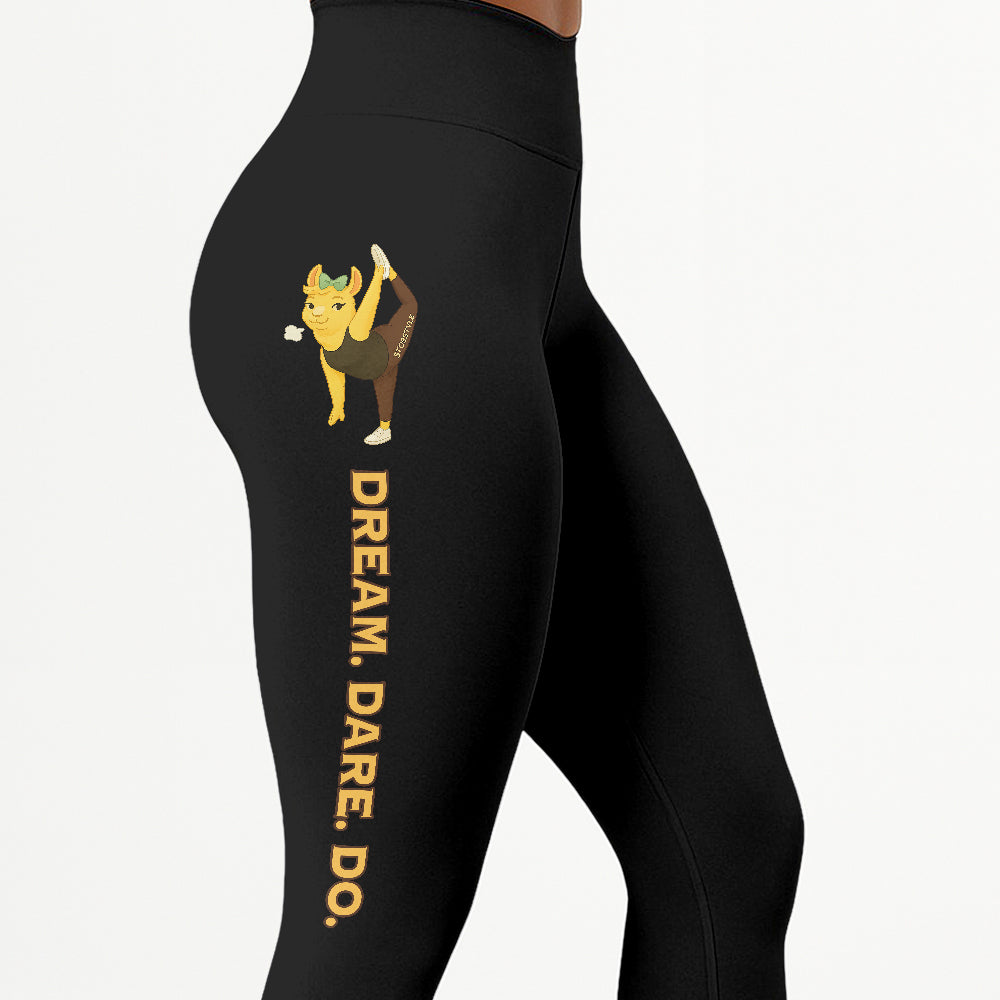 Dream Dare Do Chill Llama Yoga Pants All-Over Print Women's High Waist Leggings | 5To9Style
