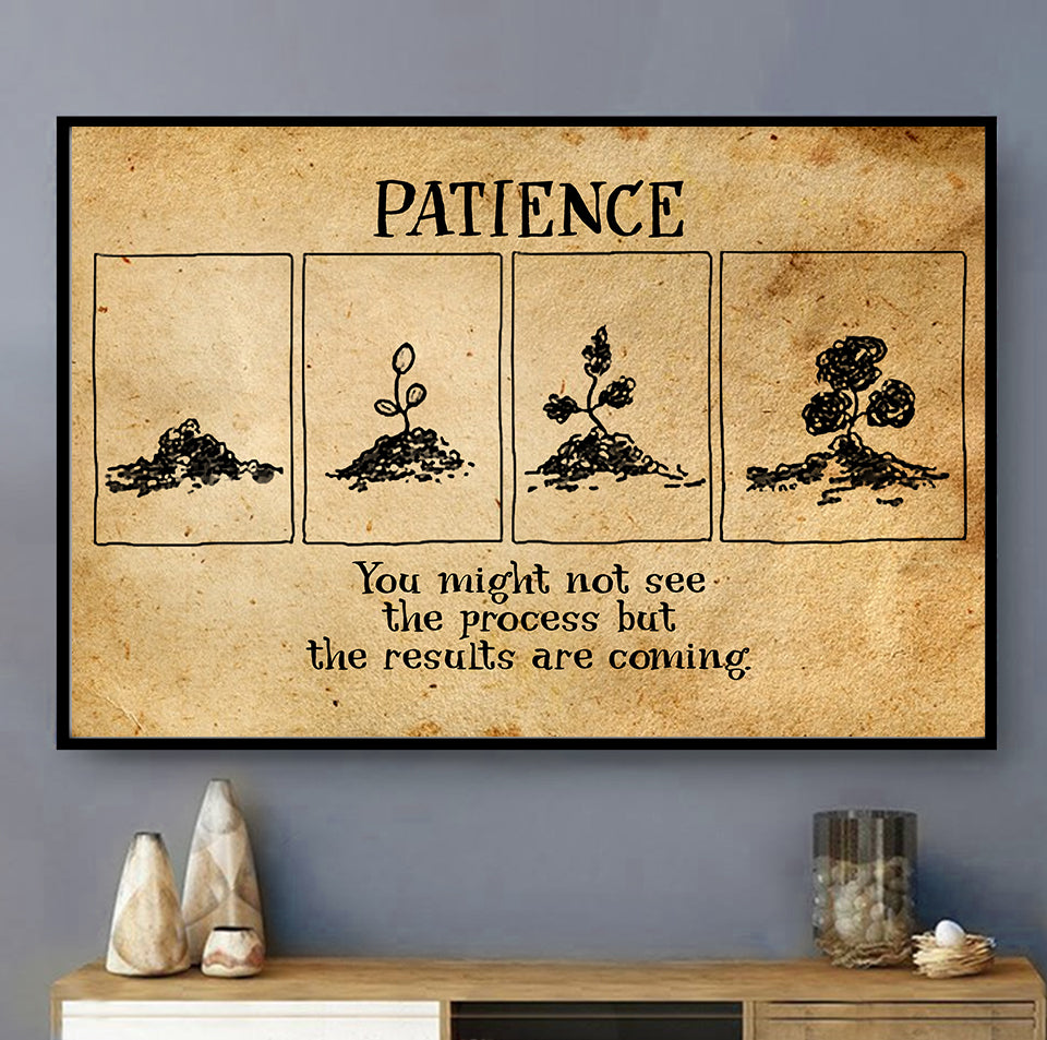 Yoga Patience With Yellow Style - Horizontal Poster - 5to9style