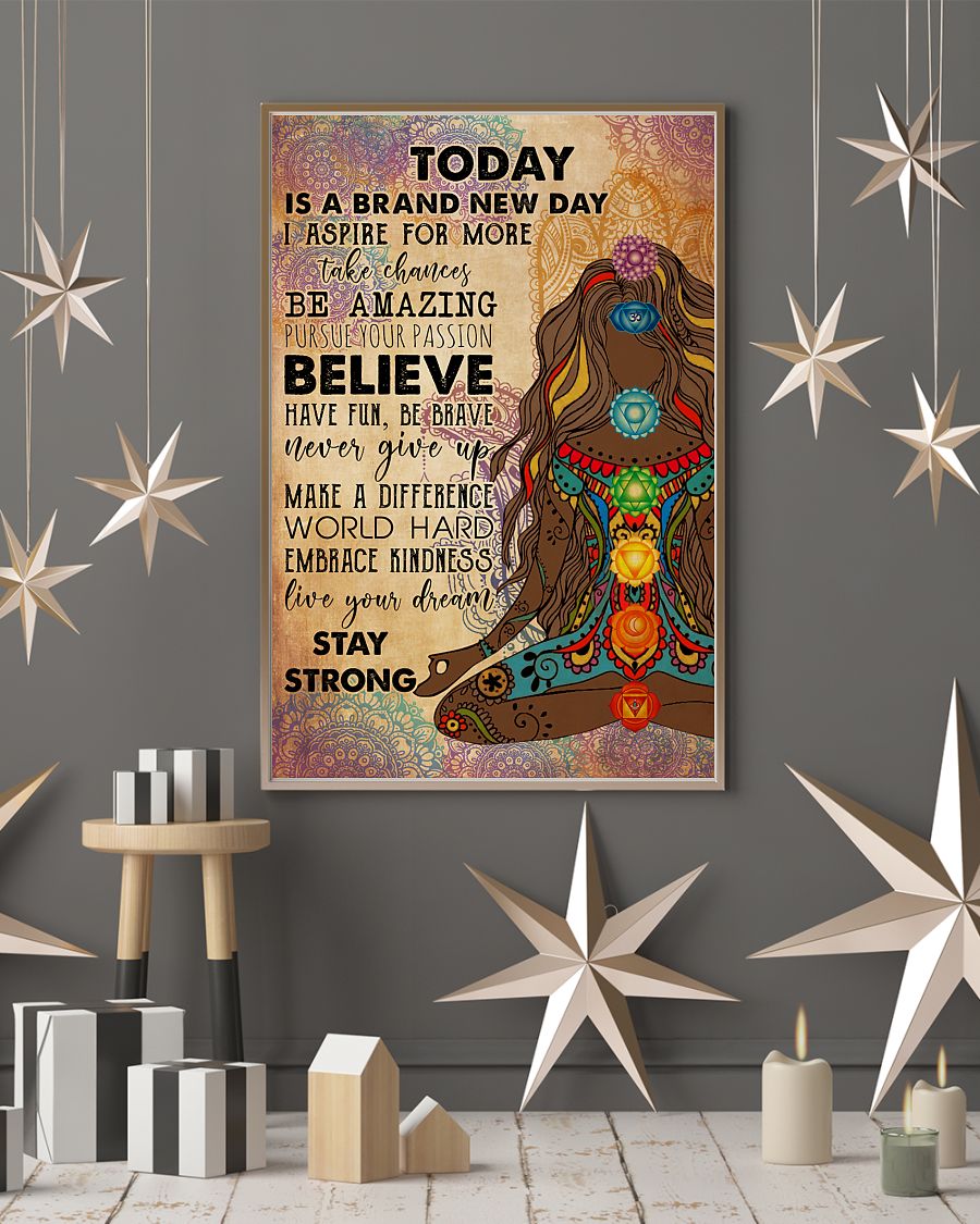 Yoga Today Is A Brand New Day - Vertical Poster - Owl Ohh