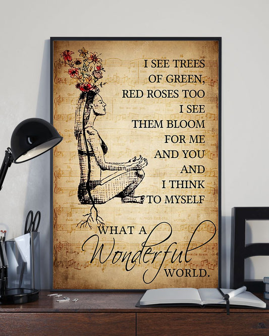 Yoga Life Peace I See Trees Of Green - Vertical Poster - 5to9style