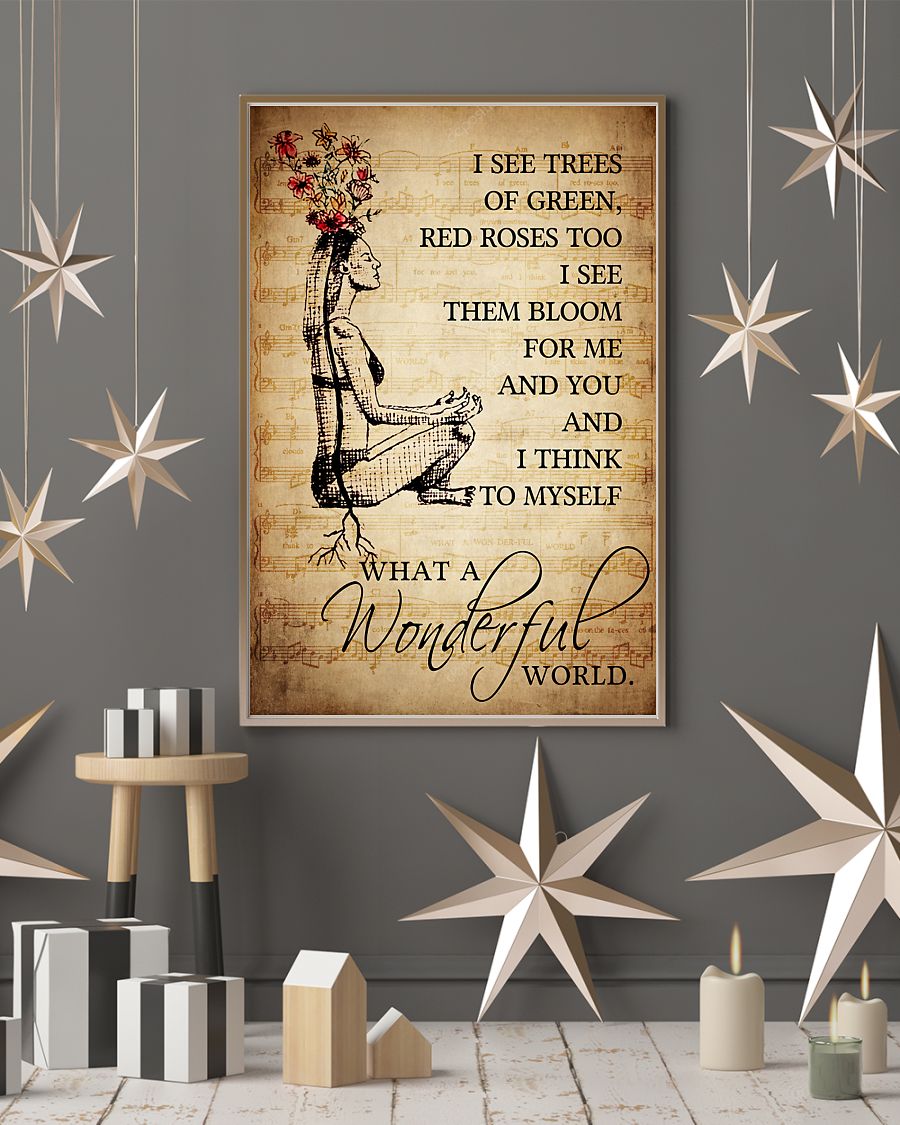 Yoga Life Peace I See Trees Of Green - Vertical Poster - 5to9style