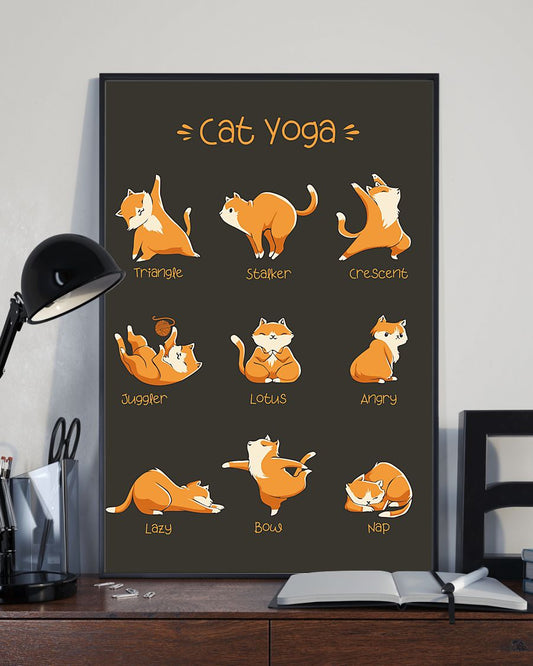 Yoga Life Peace Cat Yoga - Vertical Poster - Owl Ohh