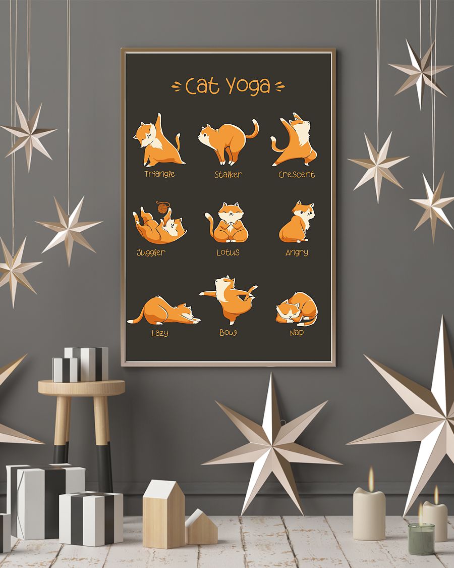 Yoga Life Peace Cat Yoga - Vertical Poster - Owl Ohh