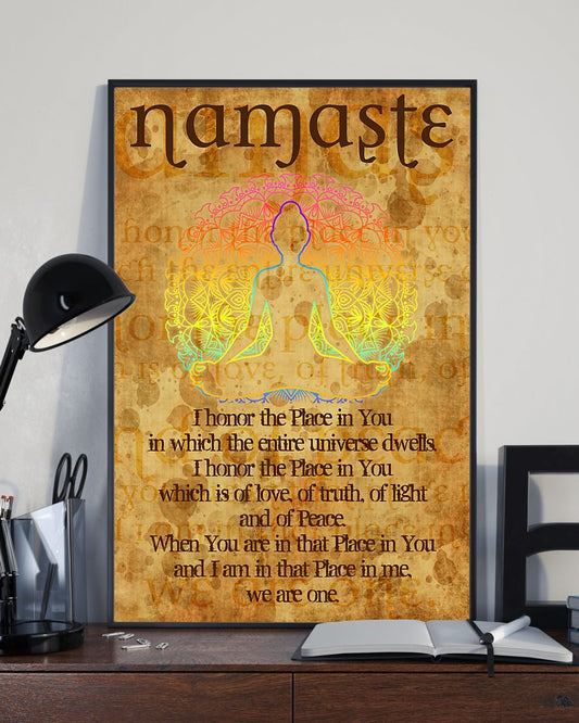 Yoga Life Peace I Honor The Place In You - Vertical Poster - 5to9style