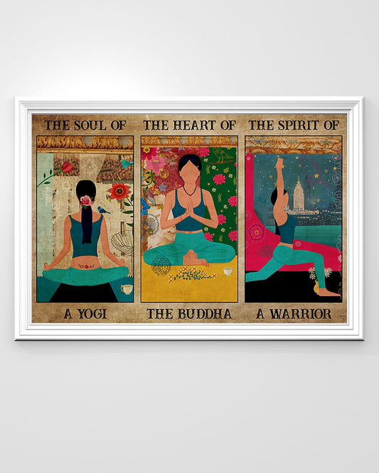 Yoga Love Peace The Soul Of Yoga - Horizontal Poster - Owl Ohh