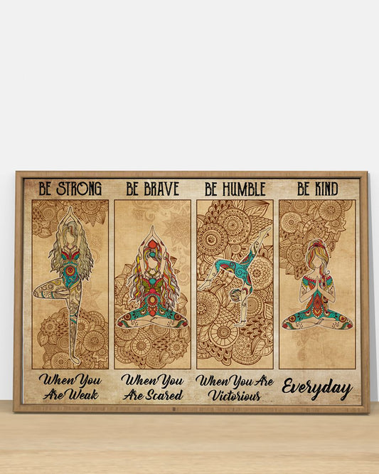 Yoga Love Peace With Classic Style - Horizontal Poster - 5to9style