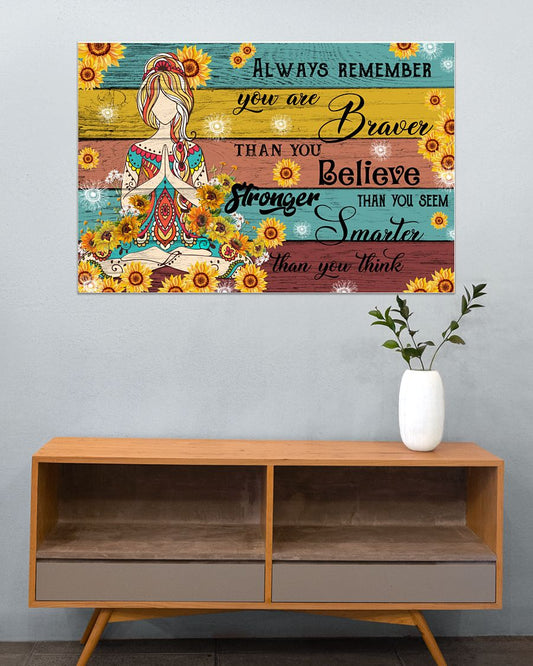 Yoga Love Peace Stronger Than You Think - Horizontal Poster - 5to9style