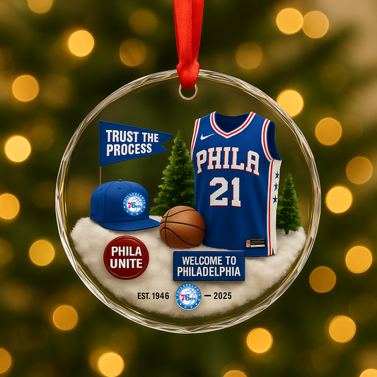Basketball Glass Ornament 4 With Gift Box Christmas All Teams - Glass Ornament
