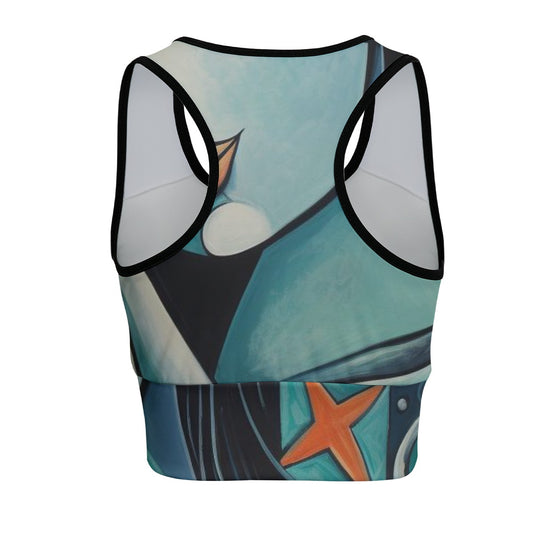 Art Abstract Face Artistic Expression Flow Yoga Women's Sports Bra
