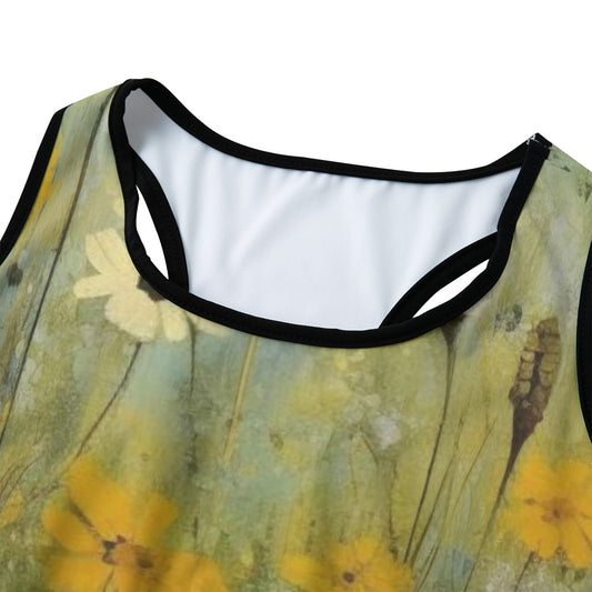 Flower Golden Wildflower Summer Meadow Bliss Yoga Women's Sports Bra