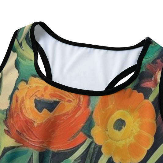 Flower Golden Gerbera Bloom Garden Bliss Yoga Women's Sports Bra