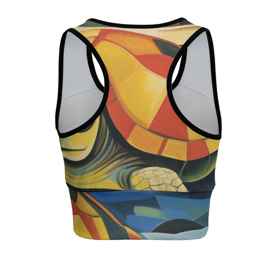 Turtle Vibrant Sea Coral Paradise Yoga Women's Sports Bra