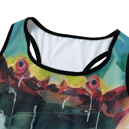 Crab Abstract Shell Ocean Breeze Yoga Women's Sports Bra