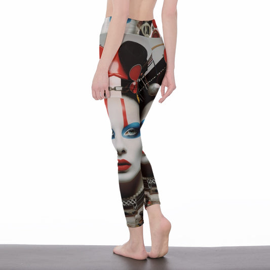 Yoga Pants Art Abstract Woman Portrait Artistic Design Yoga High Waist Leggings | 5To9Style