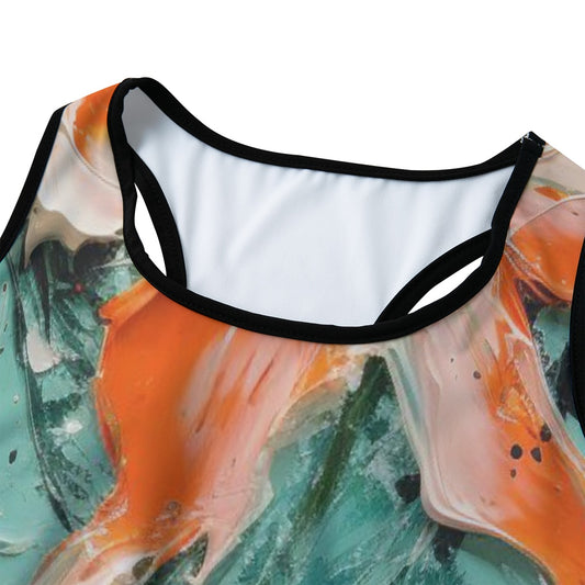 Flower Abstract Coral Blossom Ocean Breeze Yoga Women's Sports Bra