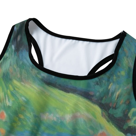 Peacock Feather Garden Flow Harmony Yoga Women's Sports Bra