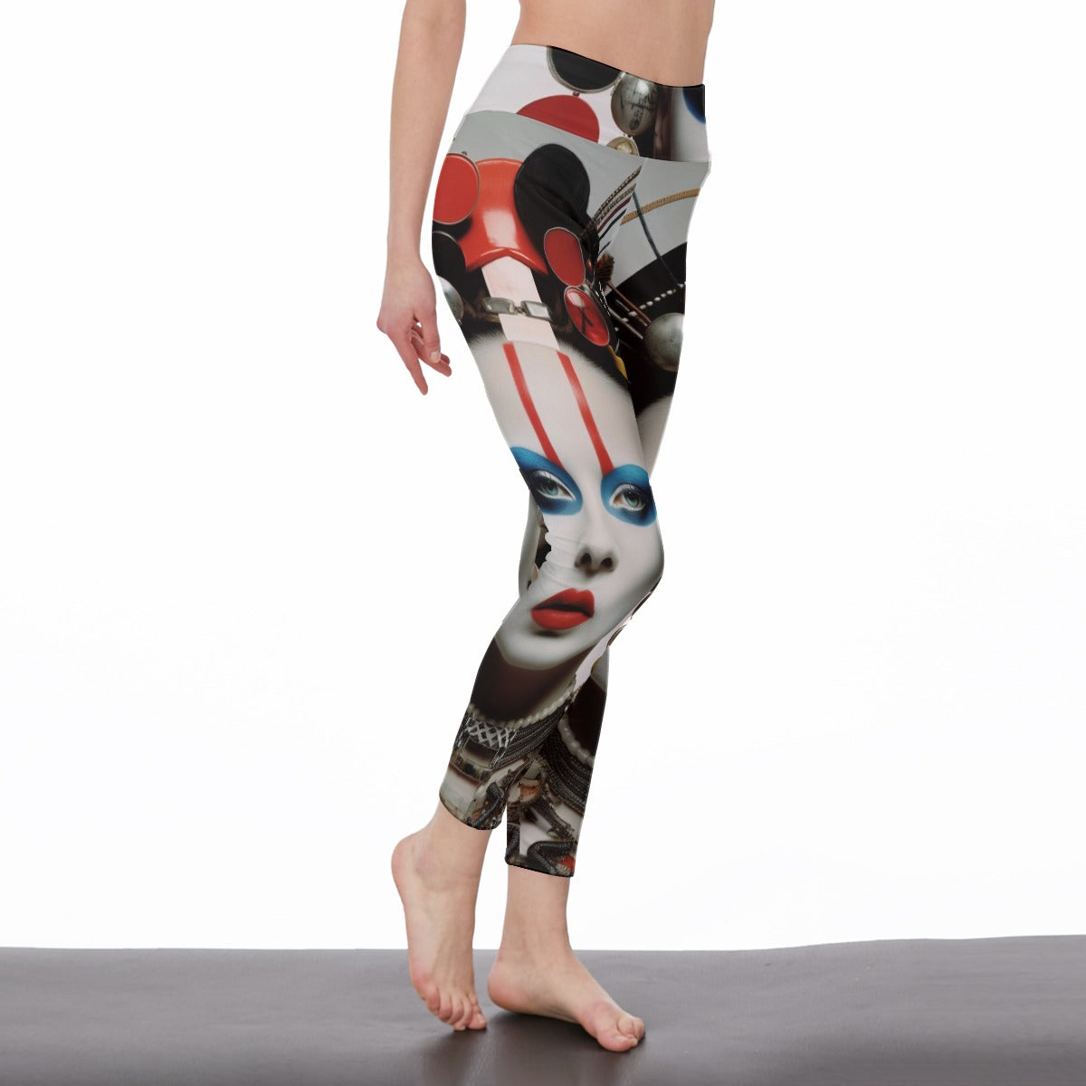 Yoga Pants Art Abstract Woman Portrait Artistic Design Yoga High Waist Leggings | 5To9Style