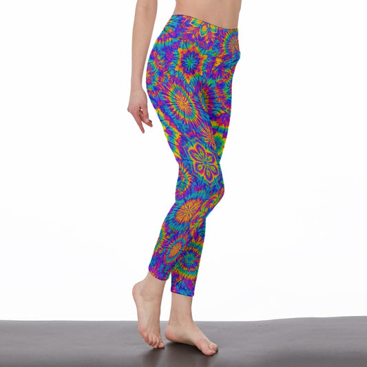 Tie Dye Pattern Harmony Energy Flow Yoga High Waist Leggings | 5To9Style
