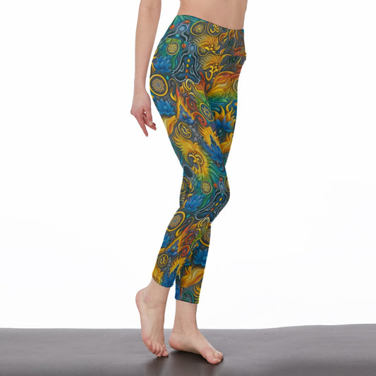Phoenix Rising Serenity Strength Aura Flow Yoga High Waist Leggings | 5To9Style
