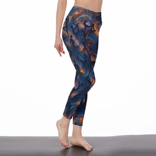 Electric Aura Waves Harmony Energy Flow Yoga High Waist Leggings | 5To9Style