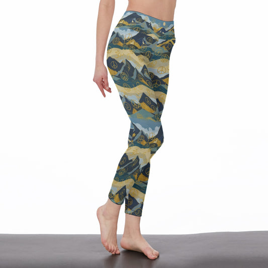 Himalayan Mountains Serenity Strength Aura Yoga High Waist Leggings | 5To9Style