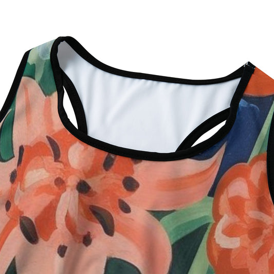 Flower Bold Tropical Lily Garden Bloom Yoga Women's Sports Bra