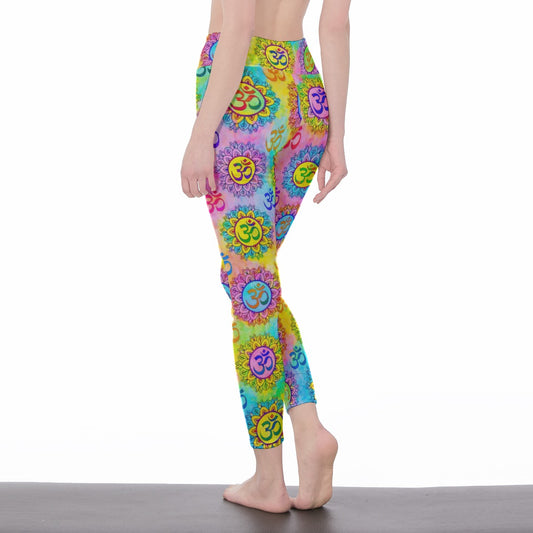 Om Symbol Yoga Sacred Harmony Flow Yoga High Waist Leggings | 5To9Style