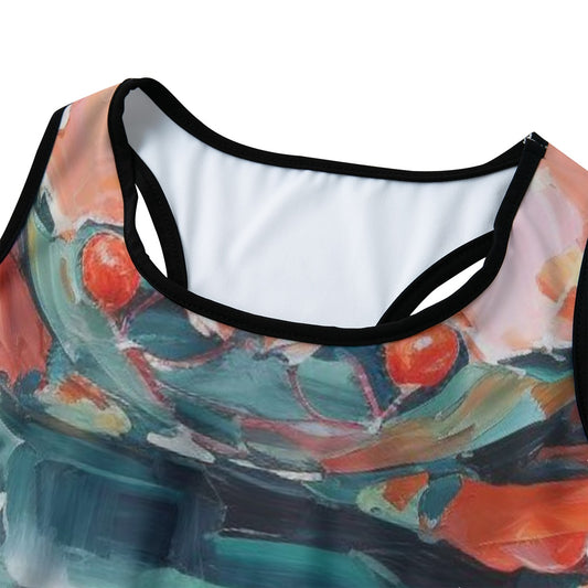 Crab Abstract Coral Ocean Harmony Yoga Women's Sports Bra