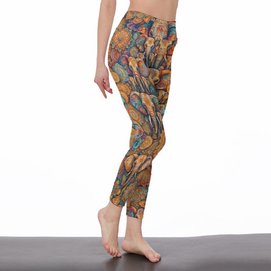 Elephant Boho Harmony Spirit Balance Grace Yoga High Waist Leggings | 5To9Style