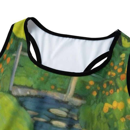 Flower Golden Meadow Streamside Flower Bliss Yoga Women's Sports Bra