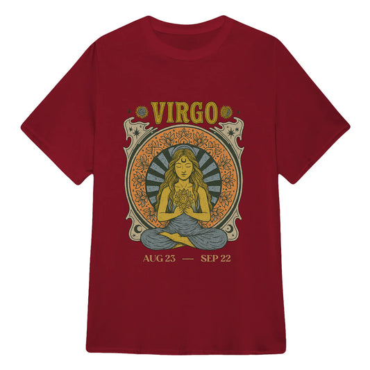 Virgo Zodiac Meditation Moon Phase Yoga Classic Unisex T-Shirt | 5To9Style