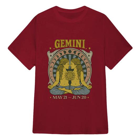 Gemini Zodiac Meditation Moon Phase Yoga Classic Unisex T-Shirt | 5To9Style