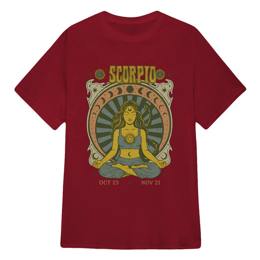 Scorpio Zodiac Meditation Moon Phase Yoga Classic Unisex T-Shirt | 5To9Style