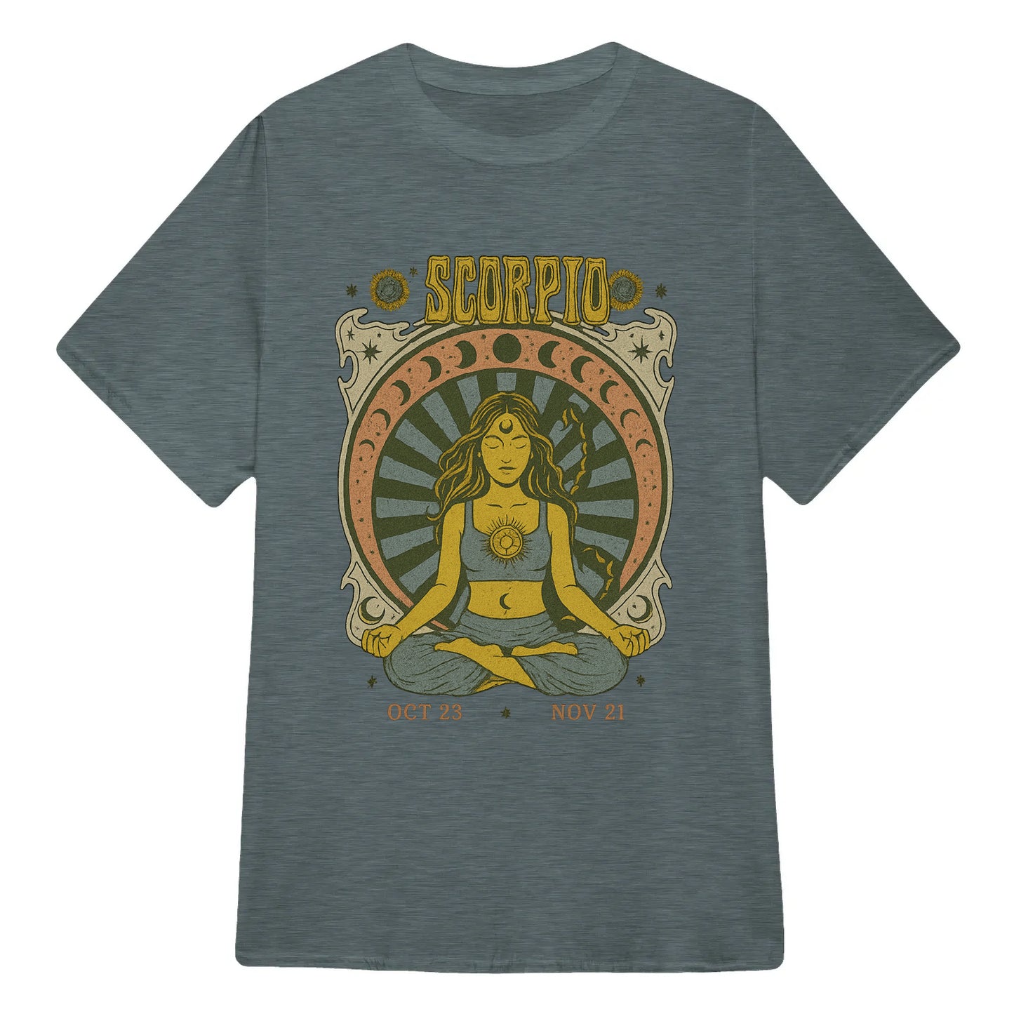 Scorpio Zodiac Meditation Moon Phase Yoga Classic Unisex T-Shirt | 5To9Style