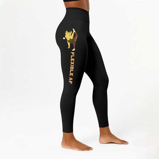 Flexible AF Chill Llama Yoga Pants All-Over Print Women's High Waist Leggings | 5To9Style