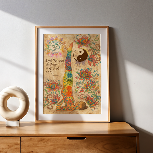 Yoga I Got The Moves Like Jagger...Or At Least I Try No Frame Poster | 5To9Style