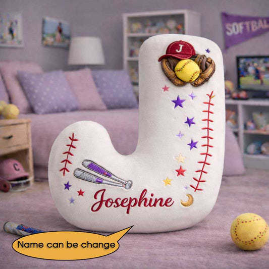 Softball Pillow Custom Name and Logo All Teams Irregular-Shaped Pillow Custom