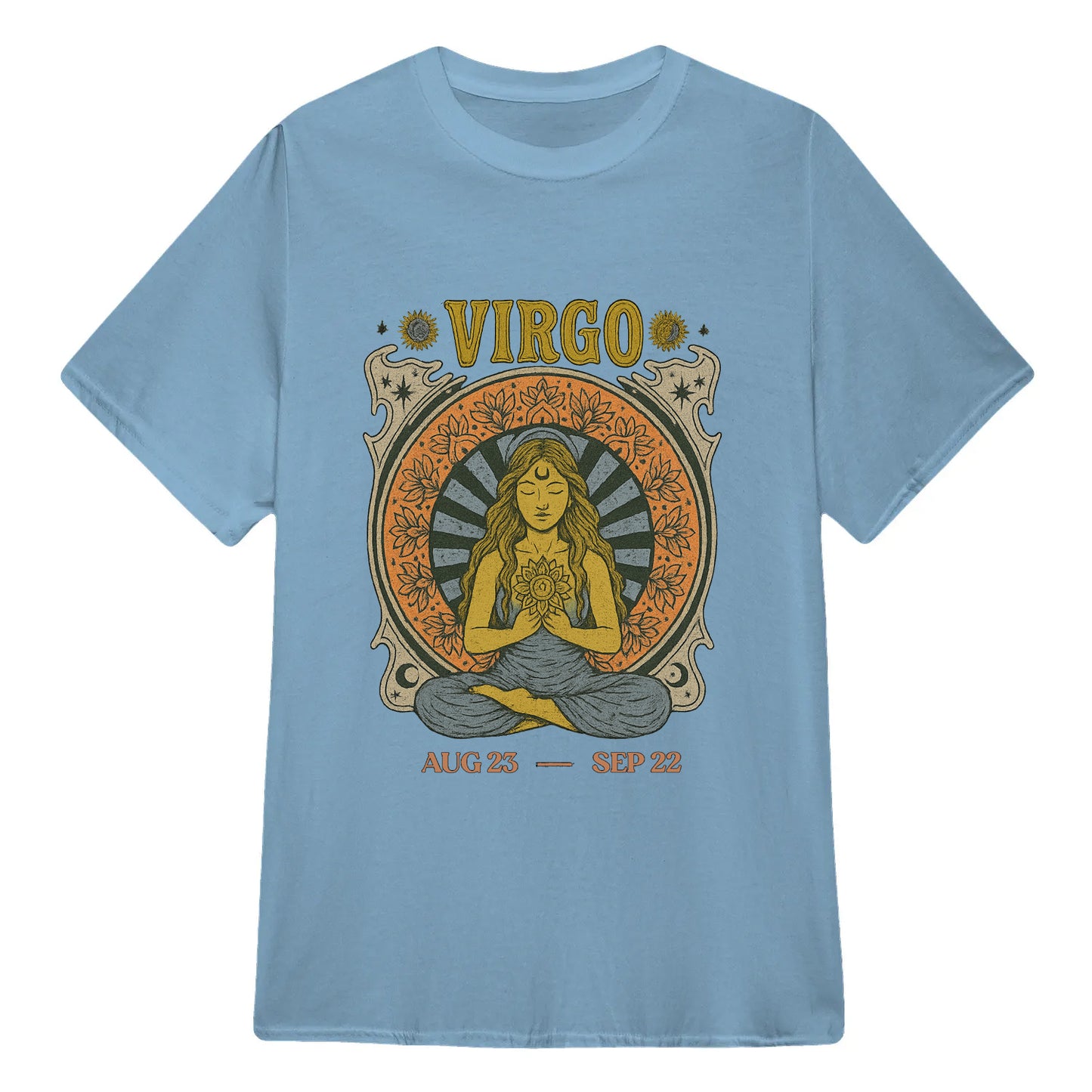 Virgo Zodiac Meditation Moon Phase Yoga Classic Unisex T-Shirt | 5To9Style