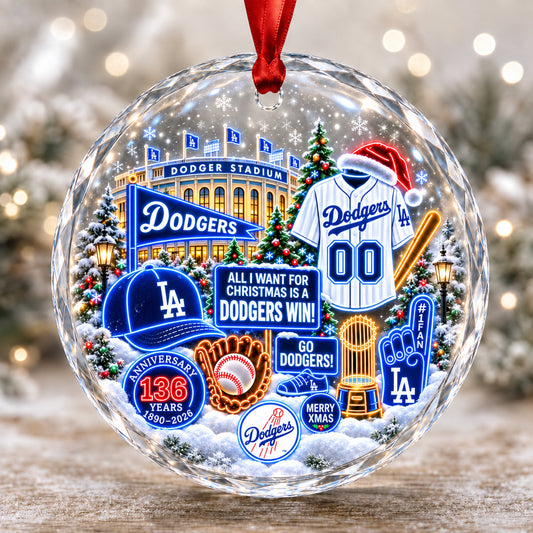 All Baseball Teams Christmas Vibe Snow Neon Led Round Glass Ornament With Red Gift Box | 5to9 5to9style