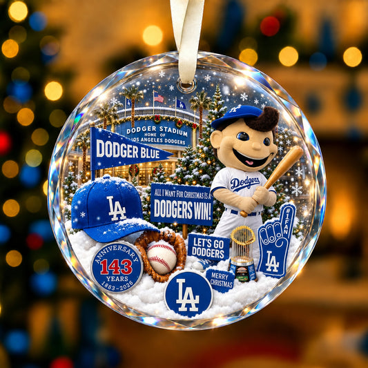 All Baseball Teams Christmas Snow Vibe Round Glass Ornament With Red Gift Box | 5to9 5to9style
