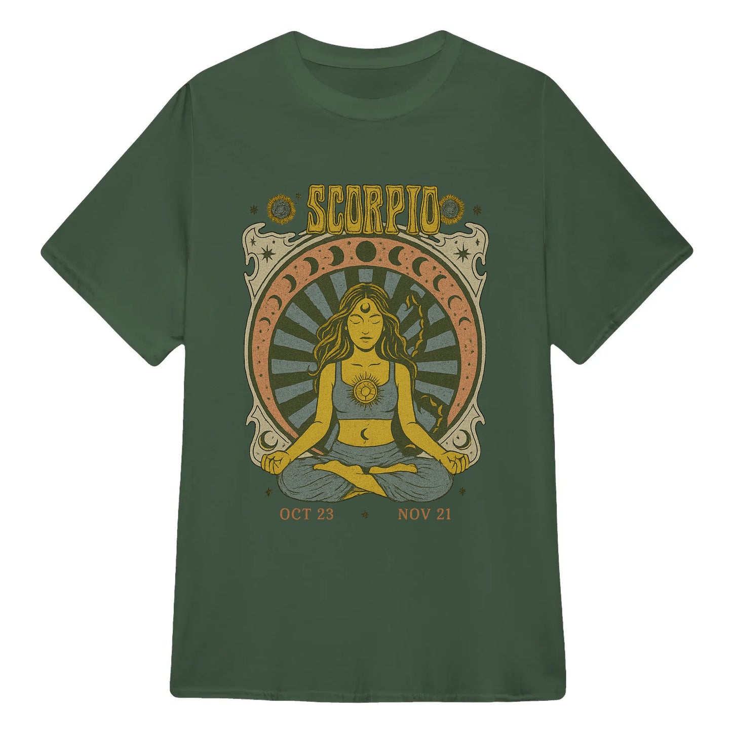 Scorpio Zodiac Meditation Moon Phase Yoga Classic Unisex T-Shirt | 5To9Style