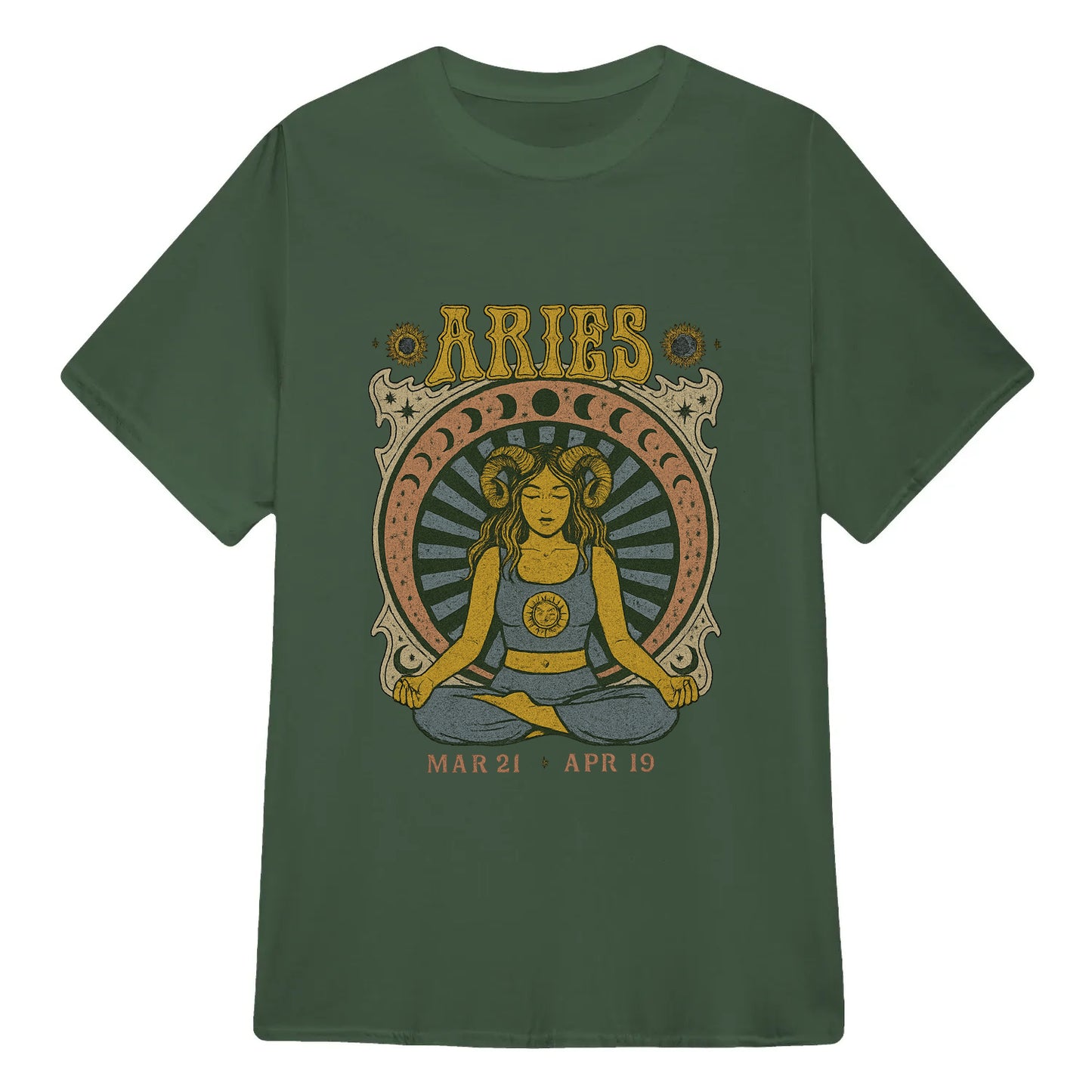 Aries Zodiac Meditation Moon Phase Yoga Classic Unisex T-Shirt | 5To9Style