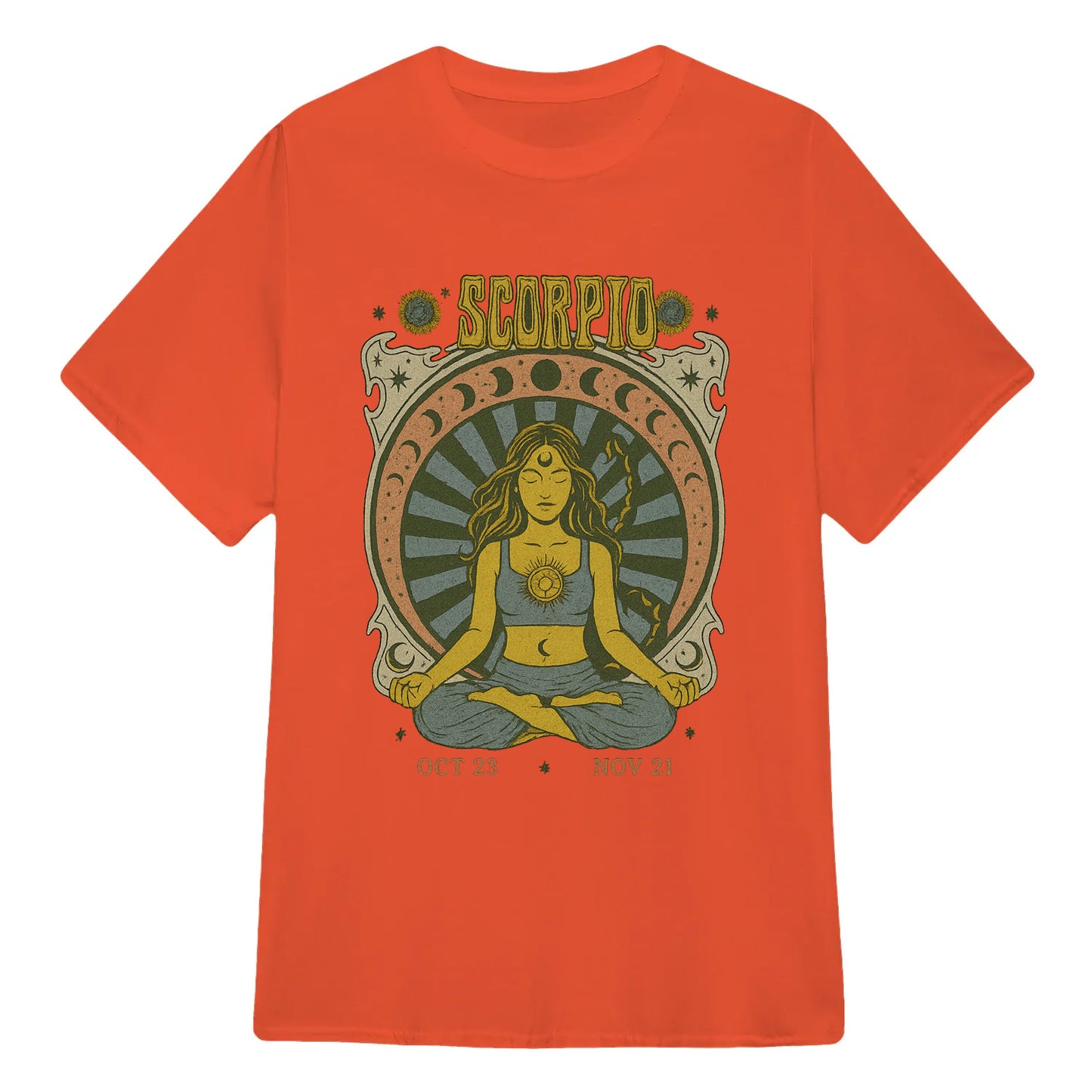Scorpio Zodiac Meditation Moon Phase Yoga Classic Unisex T-Shirt | 5To9Style