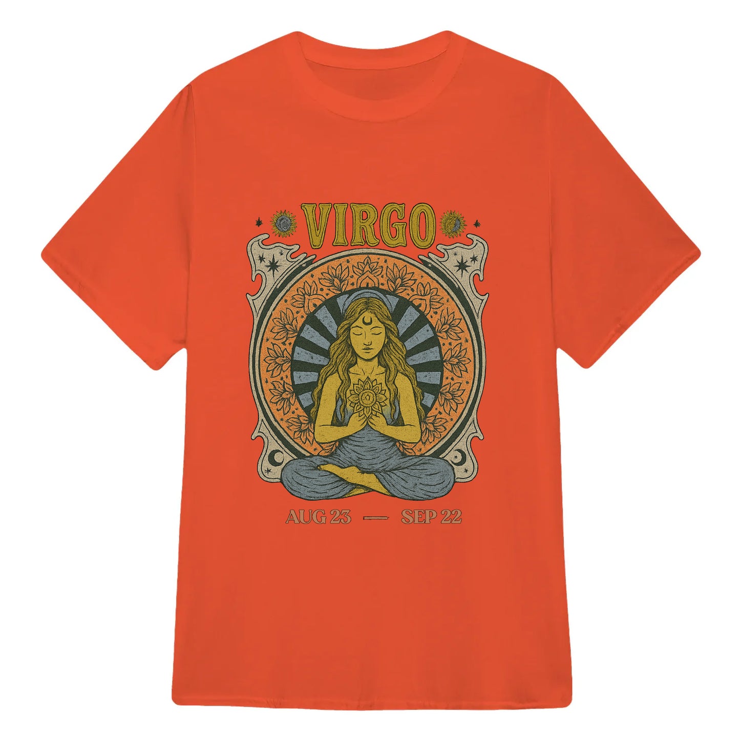Virgo Zodiac Meditation Moon Phase Yoga Classic Unisex T-Shirt | 5To9Style