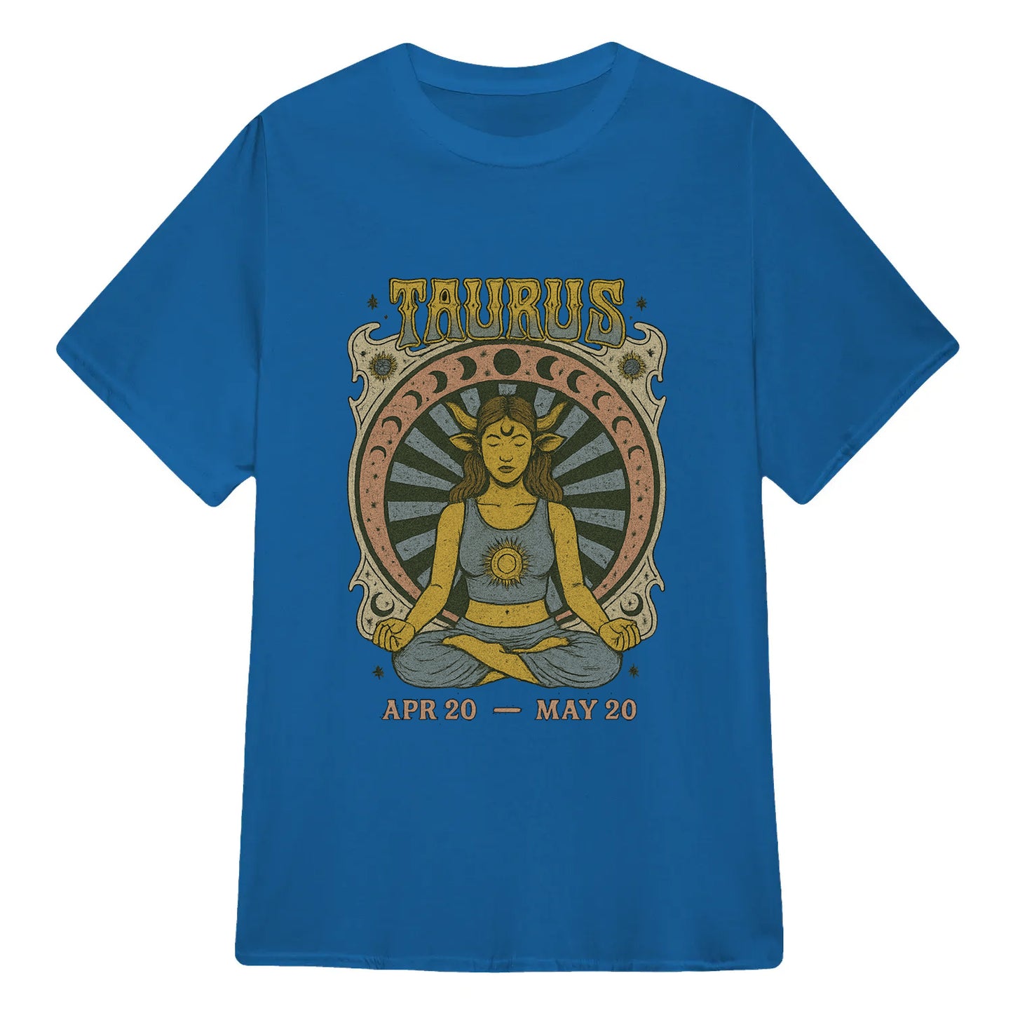 Taurus Zodiac Meditation Moon Phase Yoga Classic Unisex T-Shirt | 5To9Style