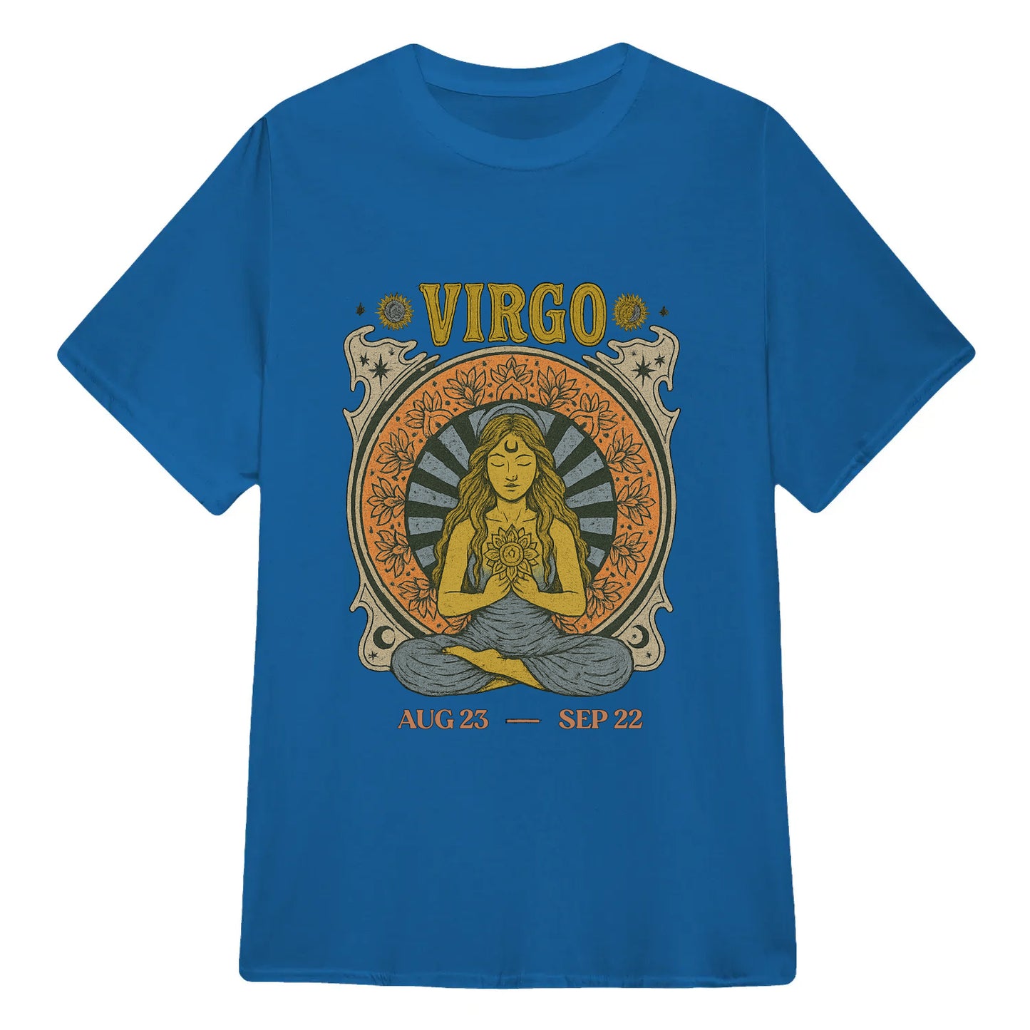 Virgo Zodiac Meditation Moon Phase Yoga Classic Unisex T-Shirt | 5To9Style
