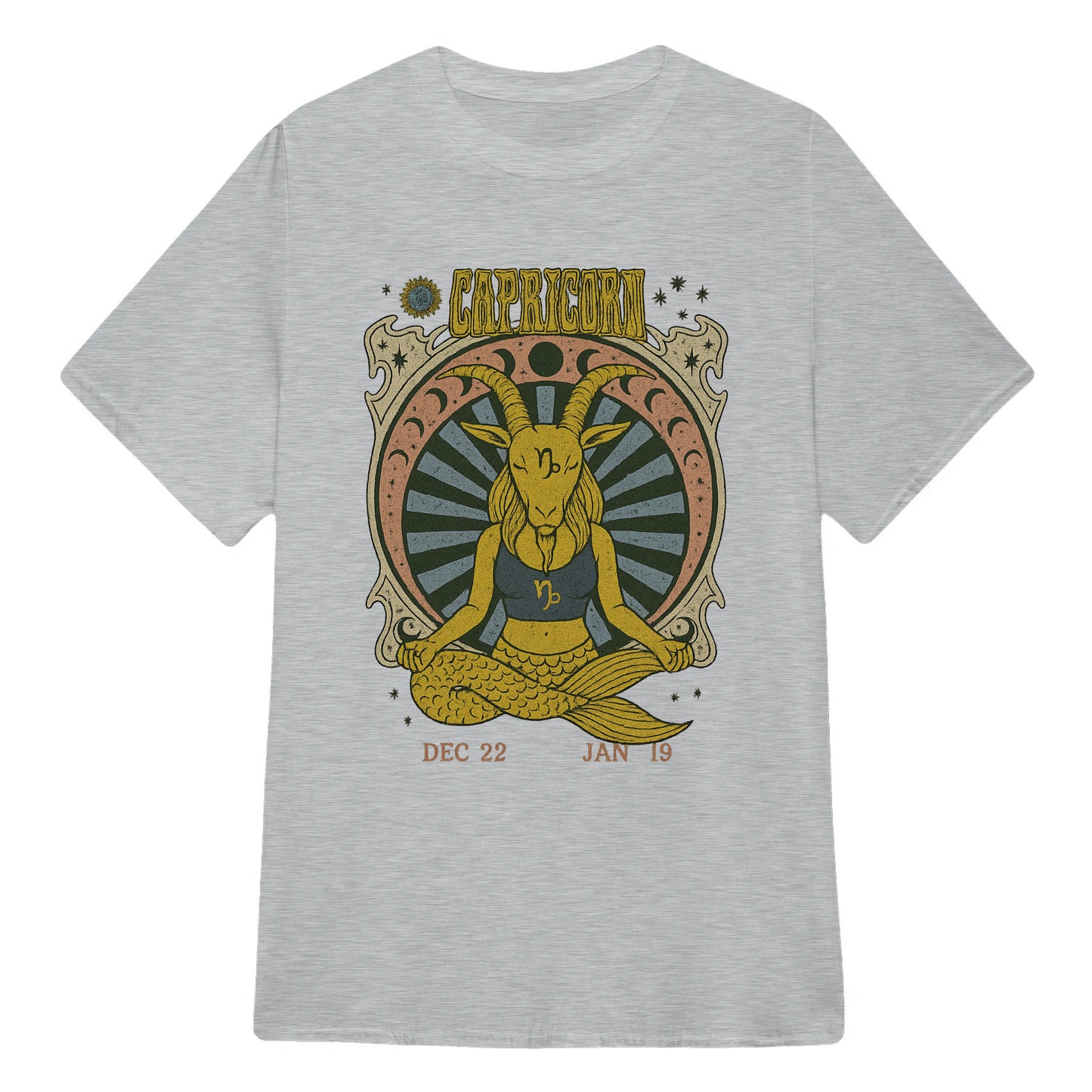 Capricorn Zodiac Meditation Moon Phase Yoga Classic Unisex T-Shirt | 5To9Style