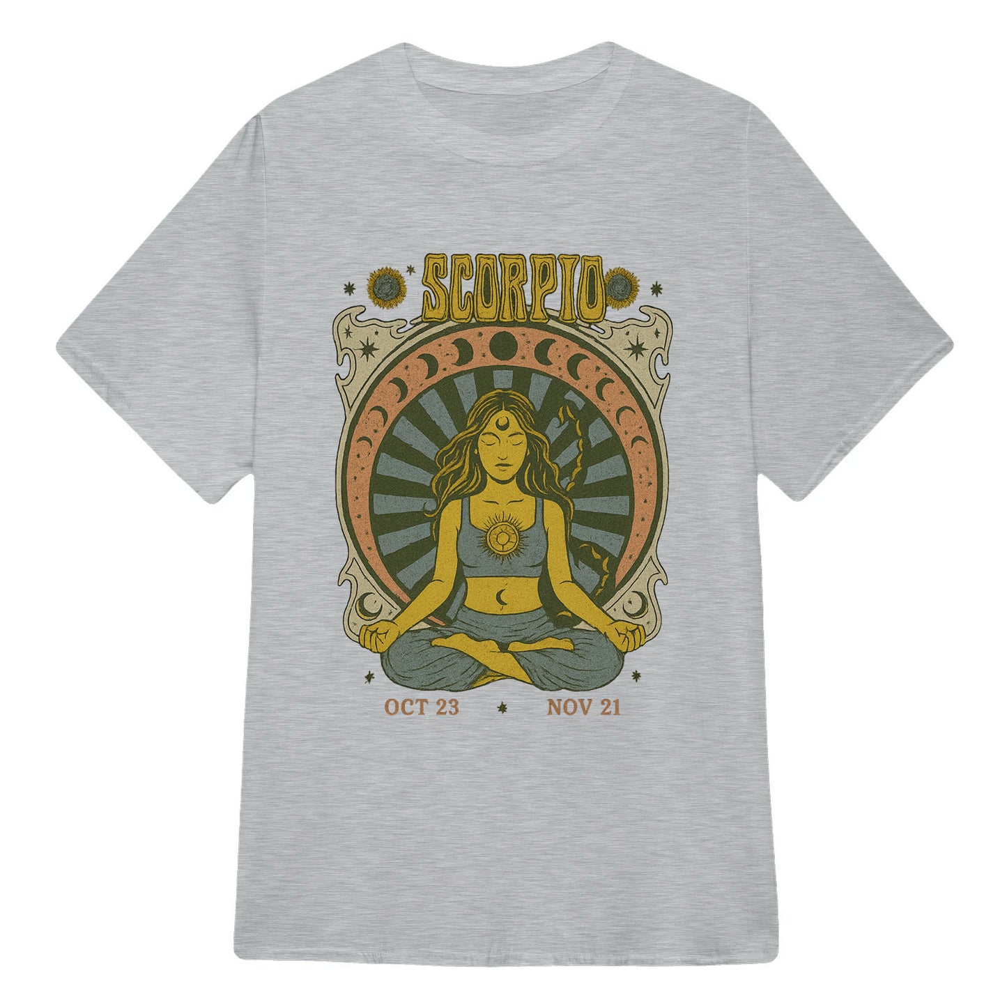Scorpio Zodiac Meditation Moon Phase Yoga Classic Unisex T-Shirt | 5To9Style