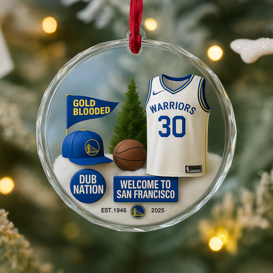 Basketball Glass Ornament With Gift Box Christmas All Teams - Glass Ornament